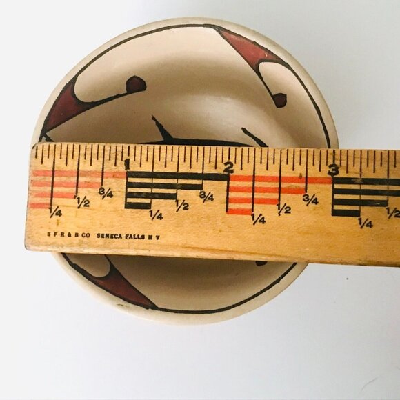 Mata Ortiz Artist Ismael Flores Polychrome Small Bowl Mexico Signed Pottery Fish - Picture 10 of 11